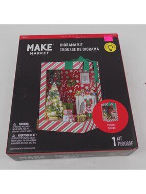 Make Market Christmas Diorama Kit With Lights Holiday Gift Scene Present New